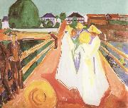 Edvard Munch Girl on the bridge oil painting picture wholesale